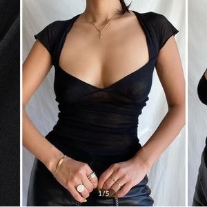 Semi- Sheer Mesh Top